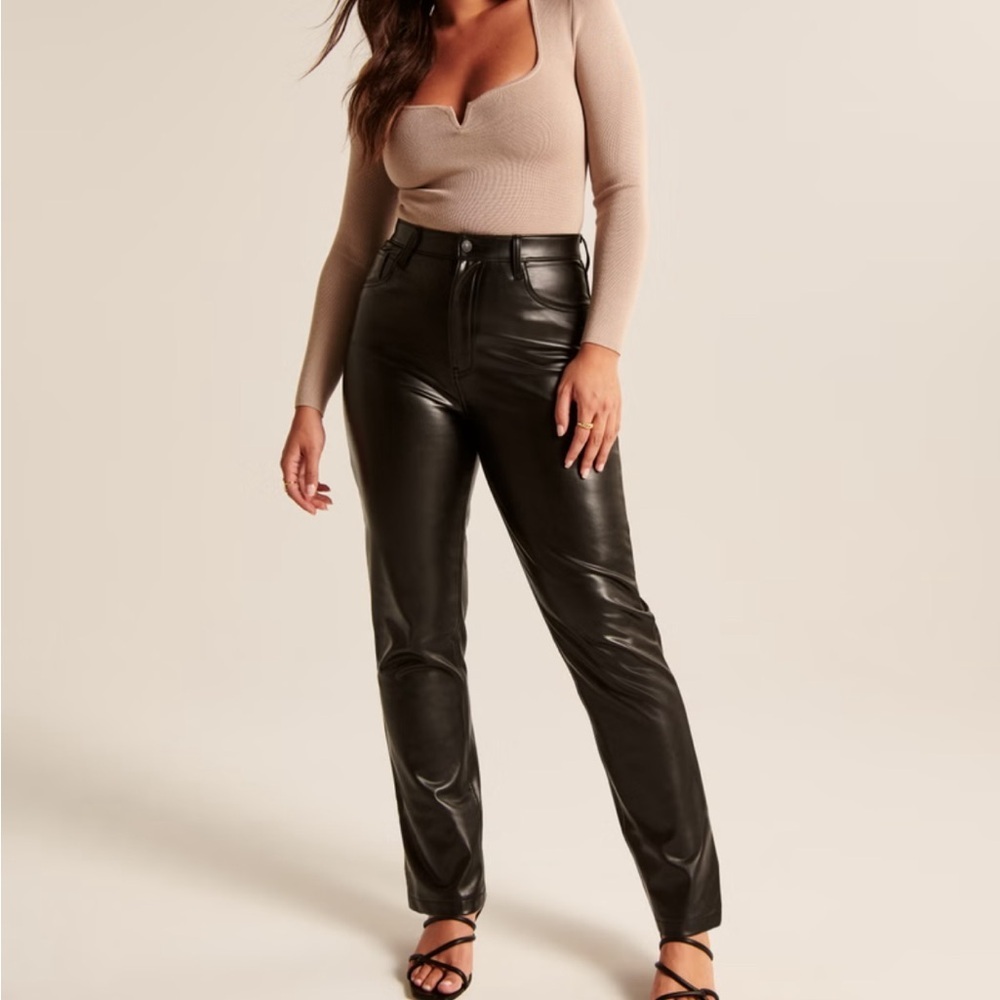 ABERCROMBIE curve love skinny high rise vegan leather pants